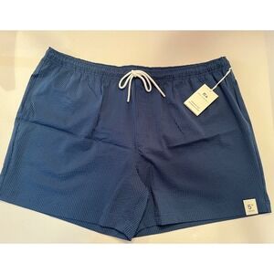 Free Assembly Seersucker Swim Shorts Trunks Blue W/Liner Size‎ 2XL 5" Inseam